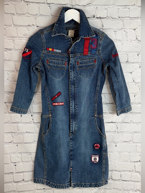 Pepe Jeans Dresses & Skirts - Pepe Jeans London Denim Mini Dress | Y2K Patchwork Stretch Jean Dress